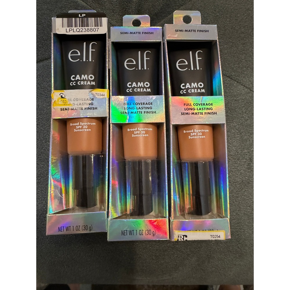3 Pack e.l.f. Camo CC Cream Deep 530 W Full Coverage SPF 30 Semi-Matte 1oz Each